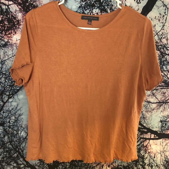 Peach Colored Ruffle Tee - Picture 1 of 3
